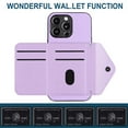 thumbnail image 6 of Allytech iPhone 13 Pro Max Wallet Case with Hand Wrist, PU Leather RFID Blocking Cards Slots Shockproof Stand Feature Bumper Magnetic Closure Slim Shell Phone Case for Apple iPhone 13 Pro Max, Purple, 6 of 7