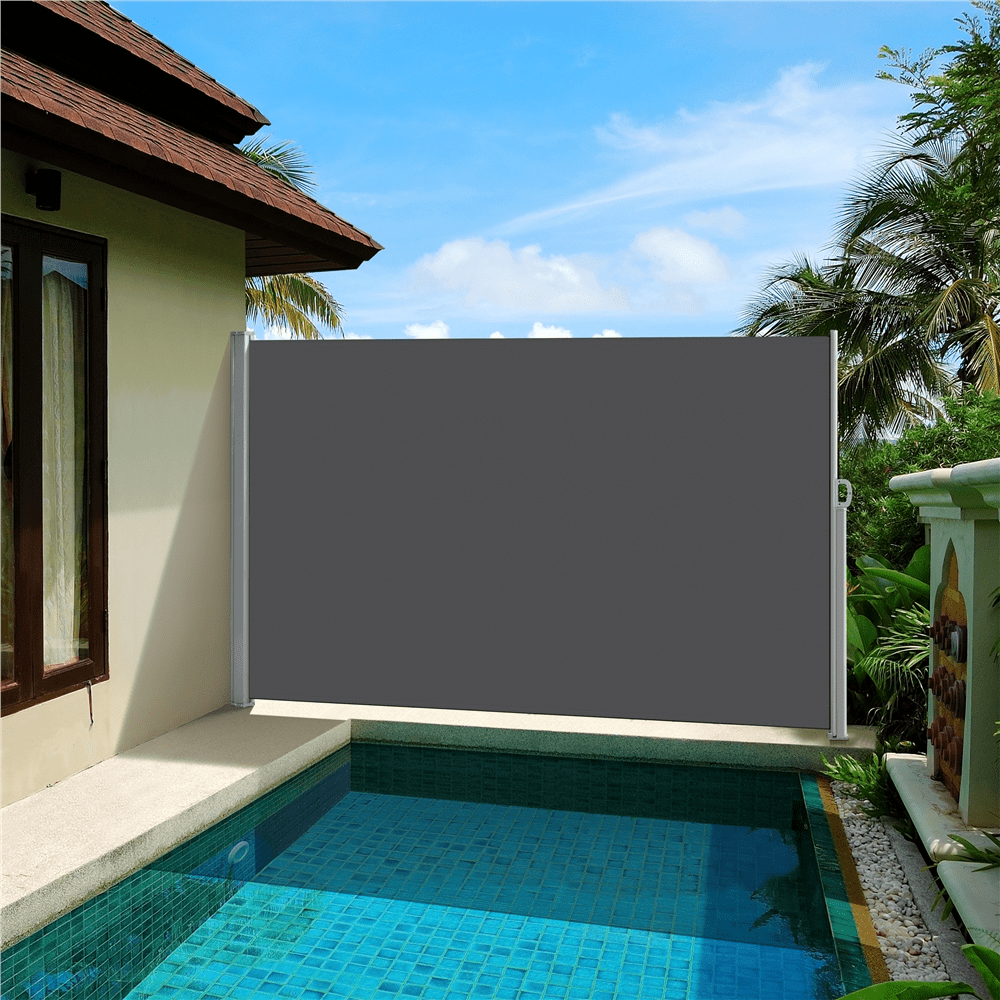 Renwick 118 x 71" Retractable Side Awning for Privacy, Free Standing, Dark Gray