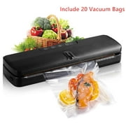 Portable Food Vacuum Sealer Packing Machine, Automatic Food Sealer Built-in Cutter, Include 20 Vacuum Bags