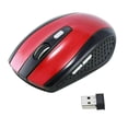 thumbnail image 1 of Inteprter Ratón inalámbrico de 1600DPI para ordenador, receptor USB óptico de 2,4G, ratón programable ergonómico para jugadores de PC y portátiles Juegos de teclado y mouse para computadora rojo, 1 of 6
