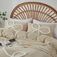 thumbnail image 6 of 3 Pieces Duvet Covers Set, Boho Tufted Comforter Sets with Zipper Closur, Soft Breathable Floral Bedding Set for All Seasons(Beige,King, 104"x90"), 6 of 6