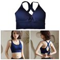 thumbnail image 4 of Thinsony Supportive Sports Bra Yoga Crop Top Vest for Workouts Blue M 1Set, 4 of 6