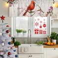 thumbnail image 6 of 2 Pack Valances for Windows, Red Bird Flowers Window Valances for Living Room/Bedroom/Bathroom, Retro Rustic Animal Floral Branches Light Filtering Kitchen Curtain Valance 60"W x18" L, 6 of 9