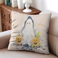 thumbnail image 3 of Trick or Treat Throw Pillow Covers 20x20 Inch Set of 2 Happy Halloween Pumpkin Ghost Pillow Cases Throw Cushion Cover Cushion Cases for Home Office Halloween Decoration, 3 of 6