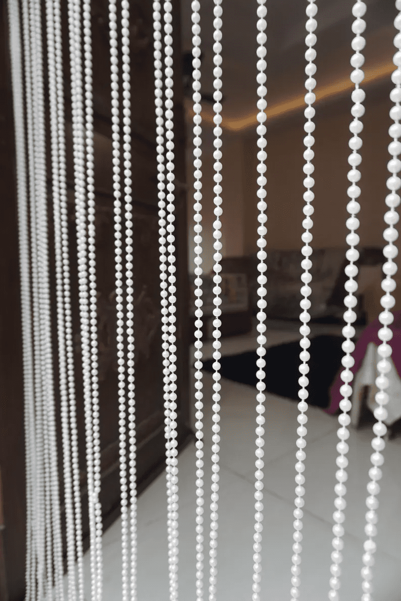 Elegant Pearl Curtain , Luxurious Beaded Drapes for Home Decor
