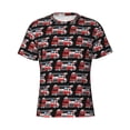 thumbnail image 4 of Vsdgher Fire and Rescue Truck Print Men's Dry Fit Mesh Athletic Shirts Moisture Wicking Tennis T-Shirt Tops, 4 of 9