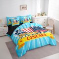 thumbnail image 3 of Manfei Teens Cinema Trictet Twin Bedding Sets 7-Piece, Filmstrip Movie Night Bedding Comforter Set, Retro Theater Popcorn Reversible Sheet Sets, Luxury Bedroom Decor, 3 of 7