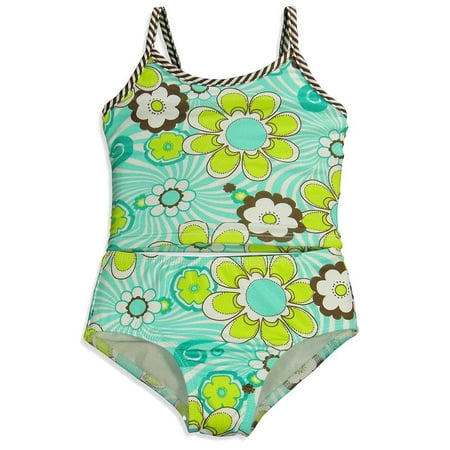 405 South By Anita G 405 South By Anita G Little Girls 2 Piece Tankini Bathing Suit Aqua Retro Daisy 4 Walmart Com Walmart Com