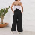 thumbnail image 3 of Vedolay Womens Jumpsuits 2023 Women Summer Halter Neck Sleeveless Pleated High Waist Belted Dressy Wide Leg Pant One Piece Jumpsuits Romper,Black L, 3 of 4