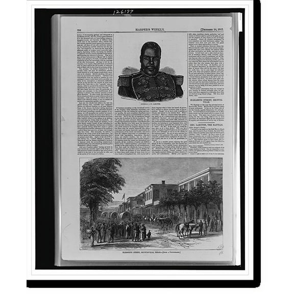 Historic Print, General J.W. Lamothe.Bircher Russell photo-sc. Elizabeth Street, Brownsville, Texas.from a photograph., 16" x 20"