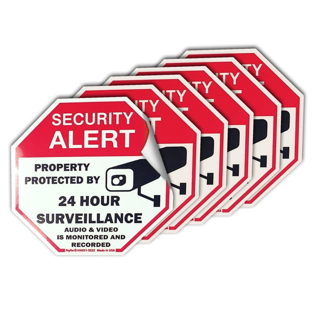 Stickers de seguridad Psyfer, paquete de 6, 6.7 cm, resistentes a los rayos UV e impermeables