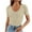 Beige, variant on fatyb Womens Ribbed T Shirts Slim V Neck Basic Knit Tees Short Sleeve Solid Color Casual Summer Tops