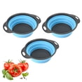 thumbnail image 1 of Filtro plegable que ahorra espacio, bandeja de drenaje de frutas plegable, cesta de drenaje para pasta, verduras y frutas, 3 uds., 1 of 6