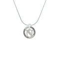thumbnail image 2 of Delight Jewelry Silvertone Large Initial - N - Gymnastics Ring Charm Necklace, 18", 2 of 4