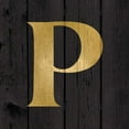 thumbnail image 2 of Harbick, N. 12x12 Black Ornate Wood Framed with Double Matting Museum Art Print Titled - Gold Alphabet P, 2 of 4