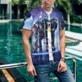 thumbnail image 6 of Lsque Astronauts Start Running Pattern Mens Polo Golf Shirts Funny Graphics Shorts Sleeve Button Shirts Baseball T-shirt-4X-Large, 6 of 7