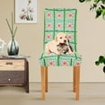 thumbnail image 4 of Yayeee 4 Pack Dining Chair Covers Stretch Parson Chairs Slipcovers Seat Protector, Green Blossom Mosaic, 4 of 6