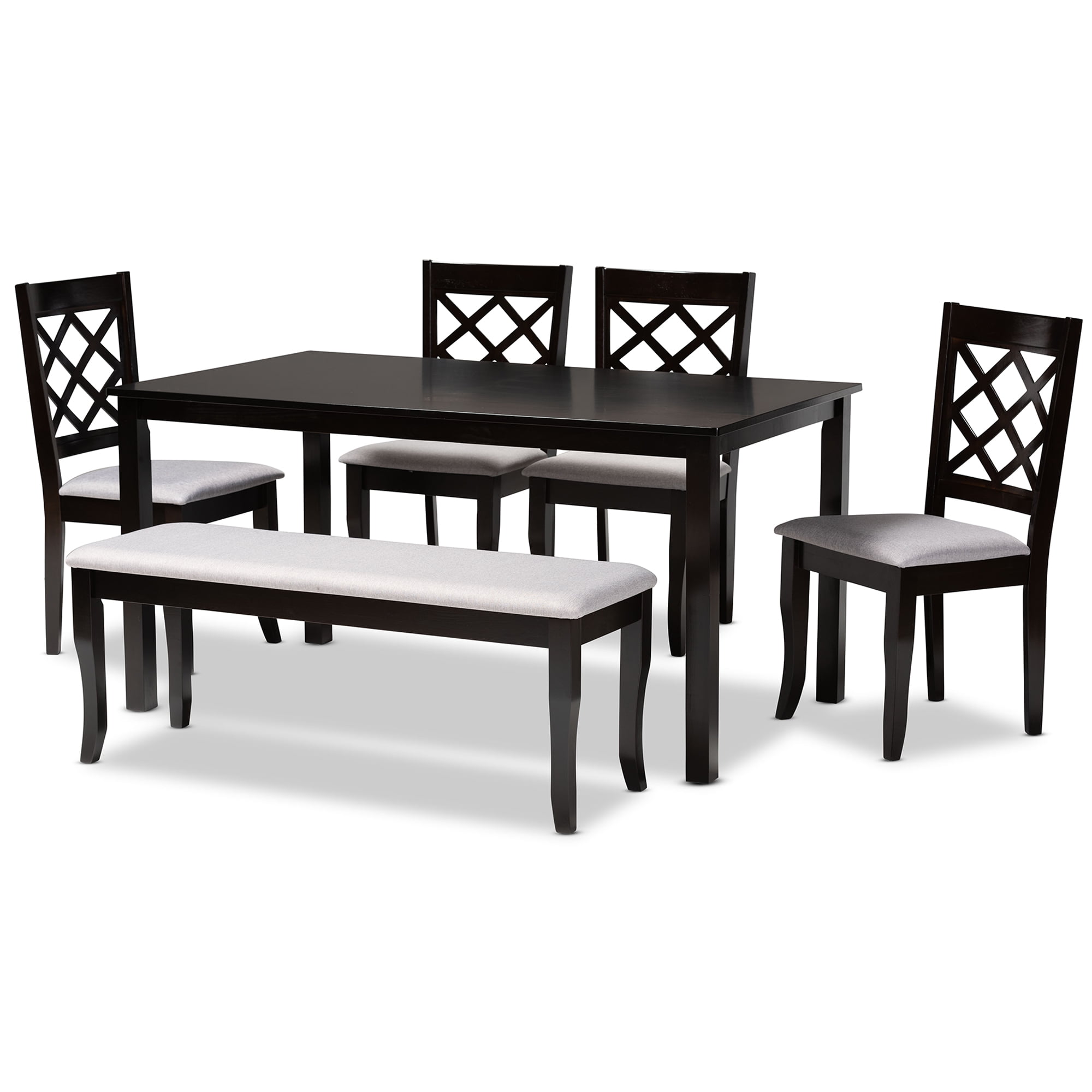 Baxton Studio Andor Modern Dining Set, Dark Brown