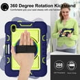 thumbnail image 6 of Dteck for iPad Mini 7 (A17 Pro) 2024/ Mini 6 8.3" Case with Pencil Holder Kickstand, Heavy Duty Shockproof Rugged Shoulder Strap Protective Cover,360° Rotate Hand Strap/Stand, Navyblue, 6 of 9