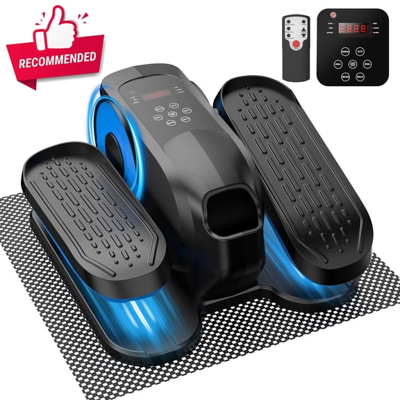 Under Desk Elliptical Machine, Ellipse Leg Exerciser While Sitting, Quiet Portable Electric Seated Pedal Exerciser,Fully Assembled with Remote Control & 12 Adjustable Speeds