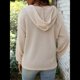 thumbnail image 5 of Sudadera con Capucha de Larga de Punto Gofre para Mujer, con Cordón, Botones, Cuello en V, Informal, con Capucha. Albaricoque M, 5 of 9