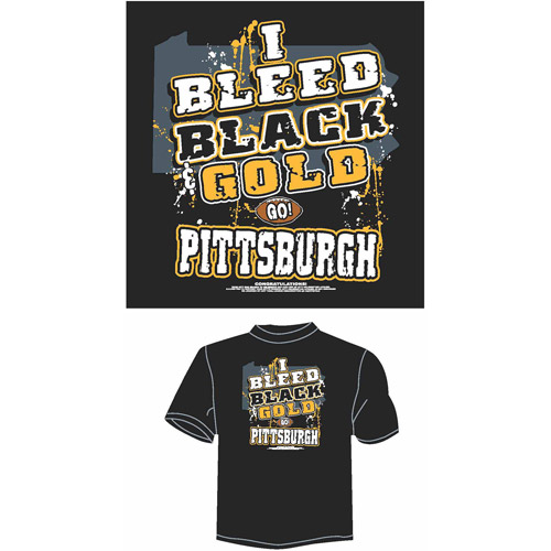 Pittsburgh Football "I Bleed Black and Gold, Go Pittsburgh" T-Shirt, Black - image 1 of 1