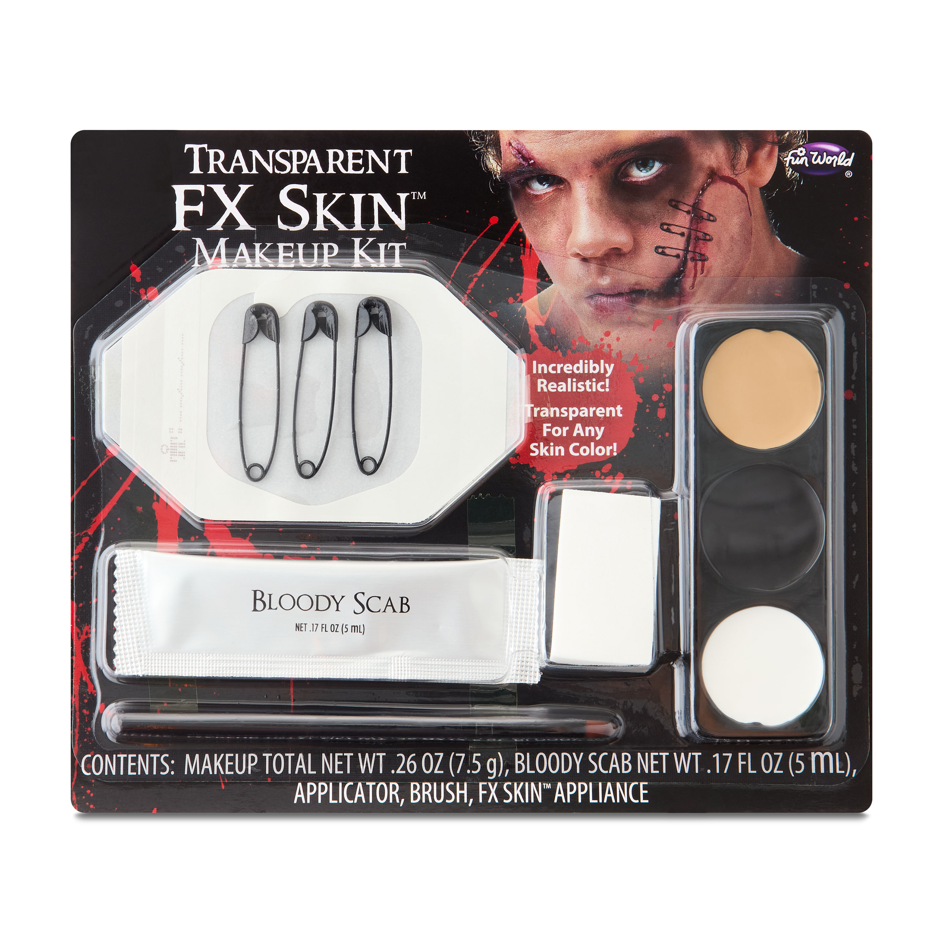 FX Safety Pin Makeup Set, Halloween Make-Up for Adults, by Fun World