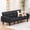 Black, variant on COMHOMA 76" Futon Sofa Bed PU Convertible Sofa with Adjustable Backrest Folding Sleeper Sofa,Black