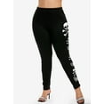 thumbnail image 3 of Rosegal Women's Plus Size Gothic Skeleton Skull Print Halloween Leggings, 3 of 4