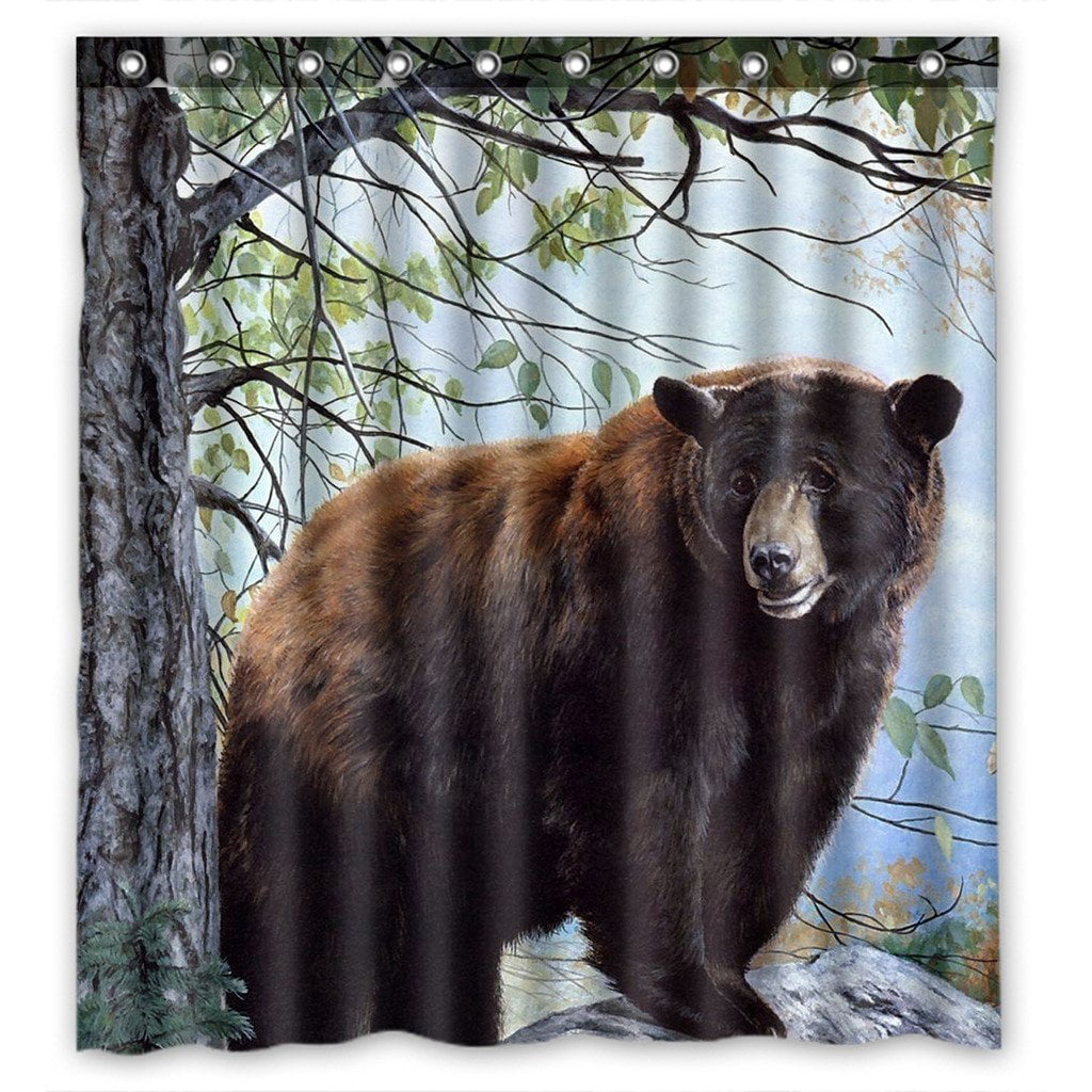 GCKG Bear ForestWaterproof Polyester Shower Curtain Bathroom Deco 66x72