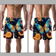 thumbnail image 3 of luoweisi Men's Beach Shorts Quick Dry Swim Trunks with Mesh Lining Sunflower Butterfly XL, 3 of 5