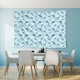 thumbnail image 3 of 79x60 Inch Rectangle Wall Tapestry for Indoor & Outdoor, Living Room, Bedroom, Teen Room,Dolphin Wave Silhouette Light Blue Pattern, 3 of 6