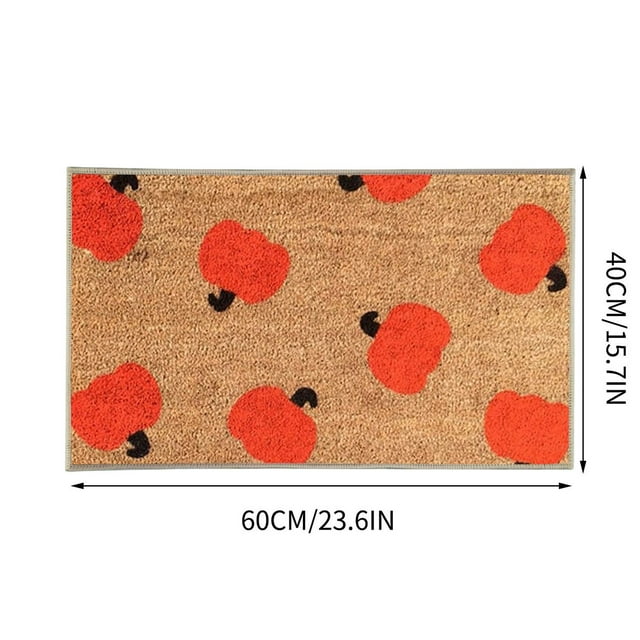 Tapis d'Entrée Imprimé Halloween Antidérapant Absorbant pour Salle de Bain Cuisine
