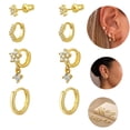 thumbnail image 2 of GOSFRY Gold Plated Huggie Hoop Earrings Lightweight Cubic Zirconia Stud Earrings Trendy Hypoallergenic Small Jewelry Gift, 2 of 7
