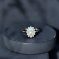 thumbnail image 6 of Rosec Jewels Princess Diana Inspired Ring, Oval Shape Ethiopian Opal Ring with Diamond Halo, 925 Sterling Silver, US 8.00, 6 of 10