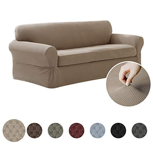 MAYTEX Pixel Ultra Soft Stretch Sofa Couch Furniture Cover Slipcover, Sand