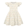 thumbnail image 4 of YOUYEDIAN Easter Midi Dresses for Girls Teen Summer Cute Flutter Sleeve Princess Dress Crew Neck Buuny Rabbit Print Dresses (Beige, 4-5 Years), 4 of 5