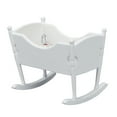 thumbnail image 1 of Shisuyan Cradle White 1Pcs 3.1X2.6X2.4in Wooden Rocking Mini Home Accessory, 1 of 9