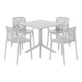 thumbnail image 2 of WestinTrends Playa 5-Piece Outdoor Square Patio Dining Table Set with Stackable Patio Dining Chairs, Gray, 2 of 15