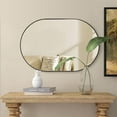 thumbnail image 4 of ANDY STAR Bronze Bathroom Mirror, 24x36 Antique Bronze Oval Mirror, Pill Wall Mirror, Modern Vanity Mirror Metal Frame Deep 1" for Bathroom, 4 of 8