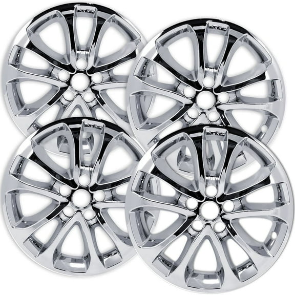 Set of 4 17 inch Chrome ABS Wheel Skins Compatible with 2019 - 2020 Ford Fusion SE Impostors for KS7Z1007F Wheel Series