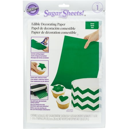 Wilton 8"x11" Sugar Sheet, Bright Green 1 pc. 710-2958