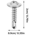 thumbnail image 2 of SEWACC 100pcs Self Tapping Threading Screw Fix Metal Plates Silver Stainless Steel, 2 of 8