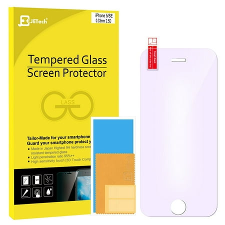 iPhone 5s Screen Protector, JETech® iPhone SE 5S 5C 5 Eye Protection Premium Tempered Glass Screen Protector (Purple)