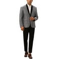thumbnail image 2 of INSPIRE CHIC Shiny Blazers for Men's Shawl Lapel Wedding Prom Sport Coats M Silver, 2 of 5