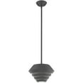 thumbnail image 4 of 1 Light Scandinavian Gray Mini Pendant with Scandinavian Gray Sculptured Metal Shade Shade, 4 of 5