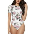 thumbnail image 2 of Picia Rose Flowers Womens One Piece Swimsuits Modest Tummy Control Bathing Suits Lace Up Slimming Swim Suit-XX-Large, 2 of 9