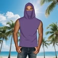 thumbnail image 2 of DDAPJ pyju Tank Tops for Men Hooded Sun Shirt with Mask UPF 50 Sleeveless Hoodies Ice Silk Performance Shirts Liquidación Hoy Prime Dark Purple XXXXXL, 2 of 9