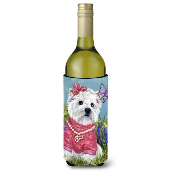 Carolines Treasures PPP3132LITERK 24 oz Westie Springtime Wine Bottle Hugger