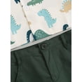 thumbnail image 4 of Caoirhny Boys Formal Wear Dinosaur Print Short Sleeve Button up Shirt and Elastic Shorts Summer 2 Piece Outfits, 4 of 8